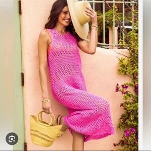 Show Me Your MuMu Barbie Pink Crochet Dress